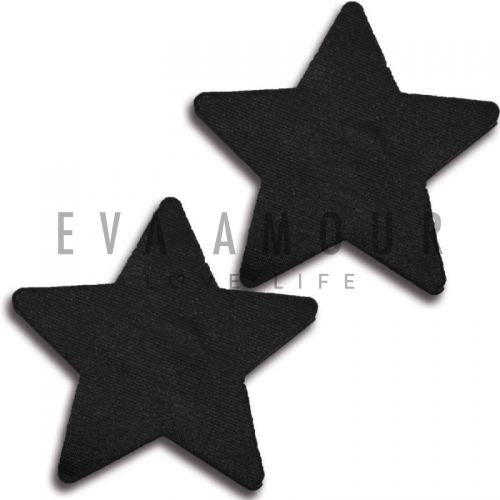 Glitter Solid Black Star Pasties Set