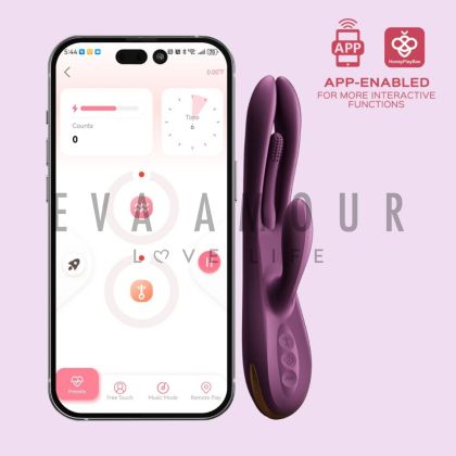 TERRI App-Controlled Kinky Finger Tapping Rabbit Vibrator-Purple