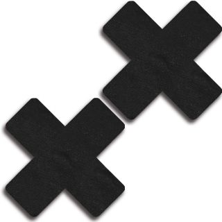Glitter Black Solid Colour Cross Pasties Set