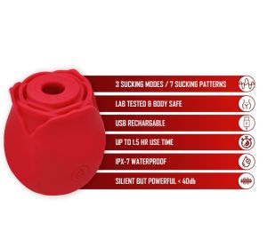 Petal Pleasure Rose: Soft, Flower-Inspired Vibrator for Gentle Bliss - Red